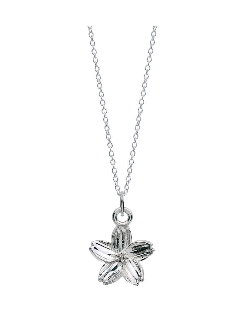 Collar con dije de flor de plata P 925