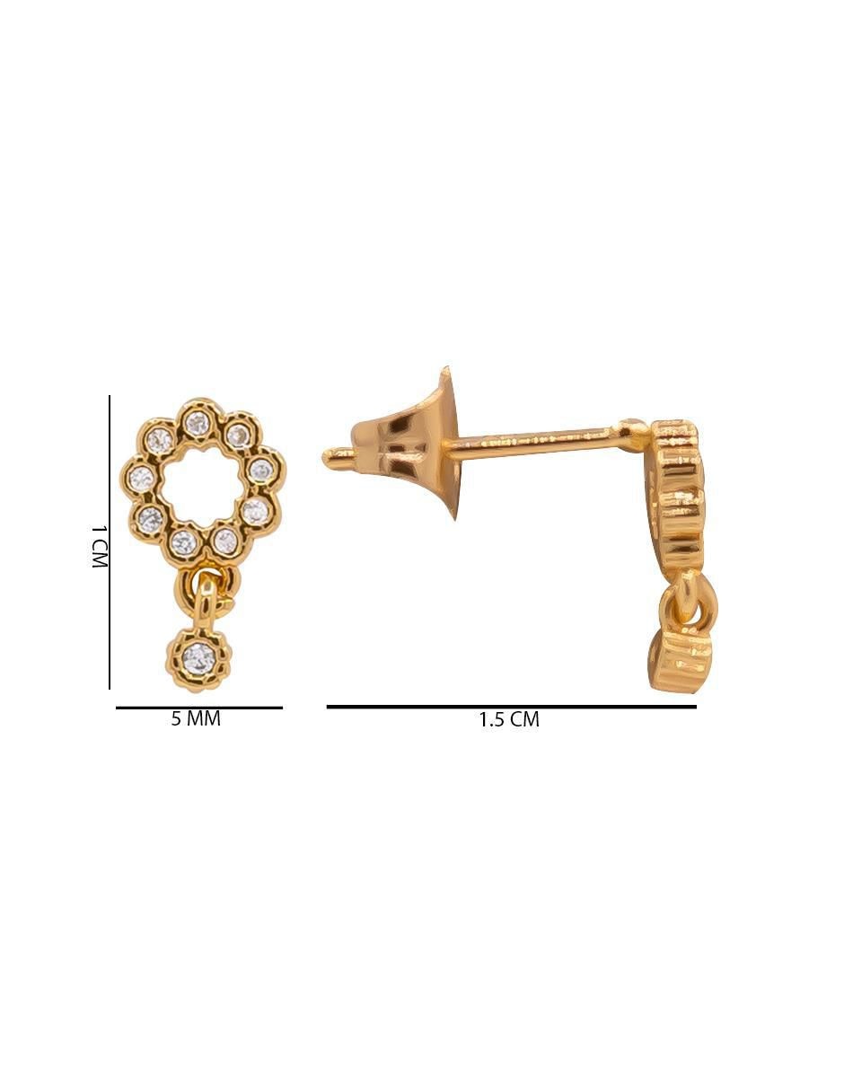 Aretes circulares con acabado pavé zirconia 4