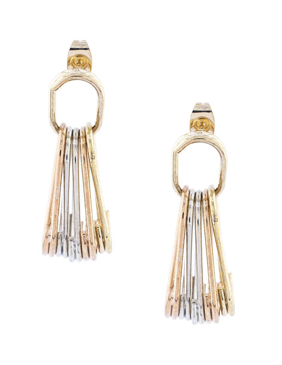 Aretes ovalados con acabado chapa de oro 3
