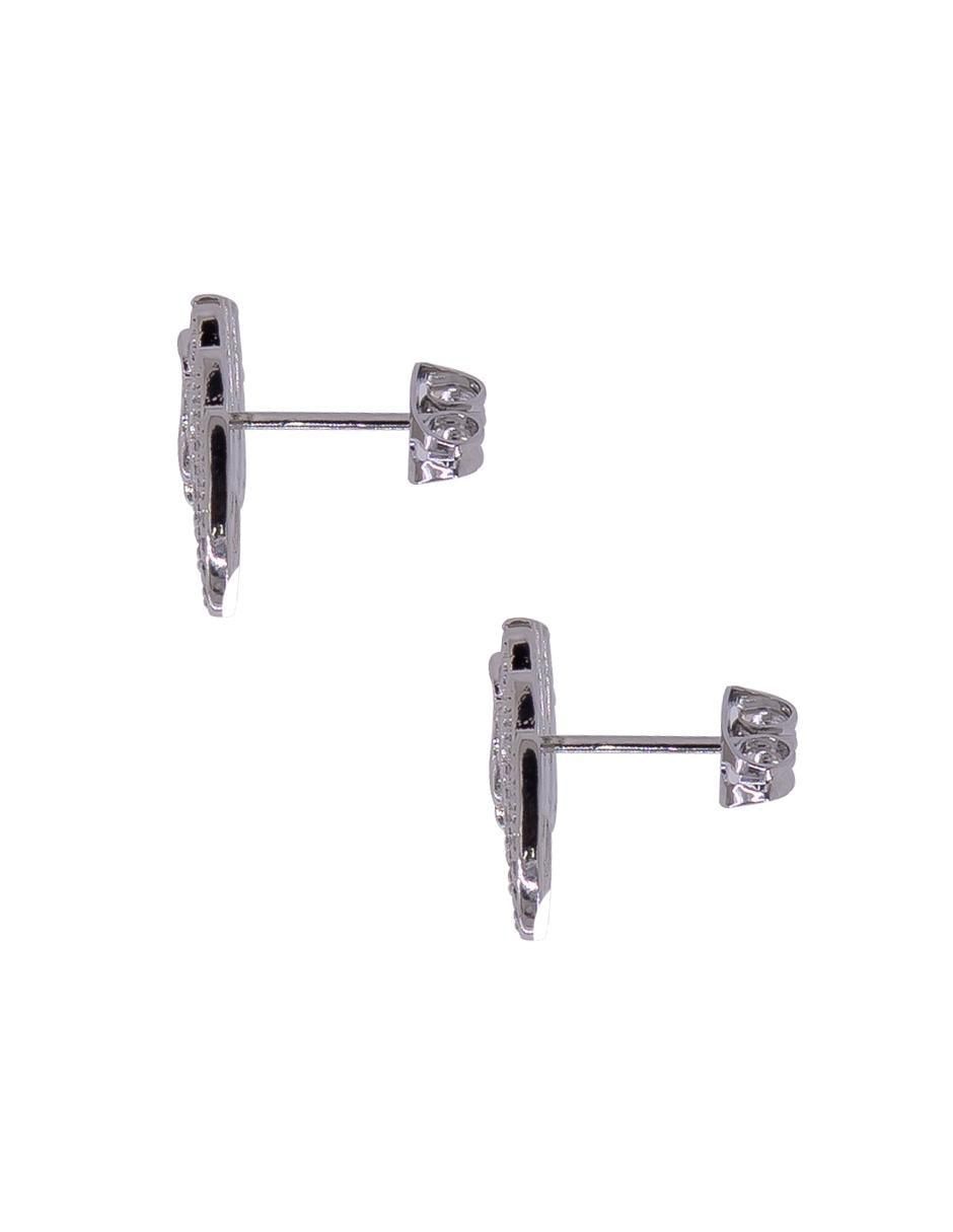 Aretes de corazón con acabado brillante zirconia 3