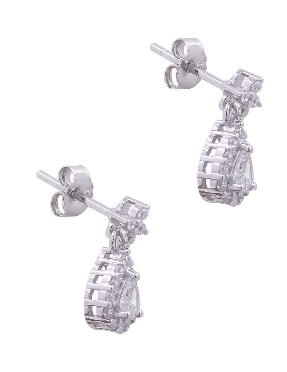 Set de aretes de gota de plata P 925 con acabado pavé zirconia 3