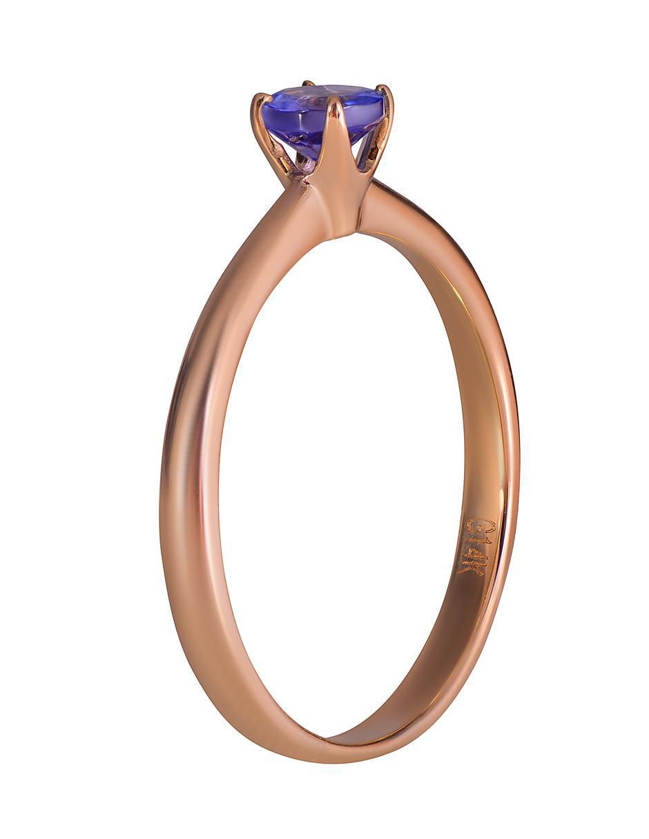Anillo 14 k de oro tanzanita brillante 2