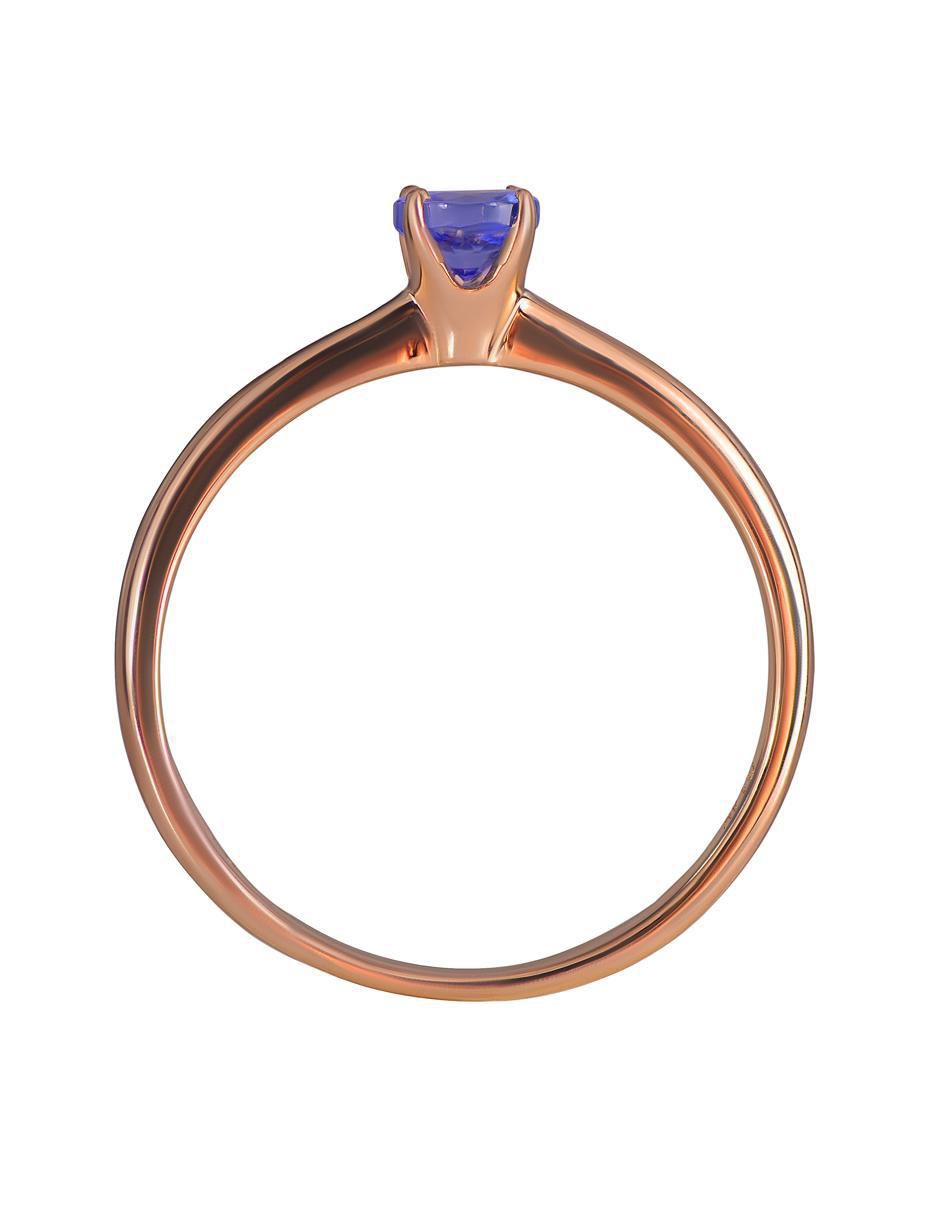 Anillo 14 k de oro tanzanita brillante 3