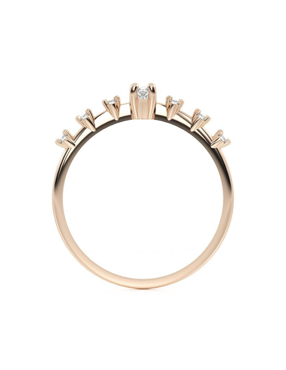 Anillo 14 k de oro zirconia brillante 3