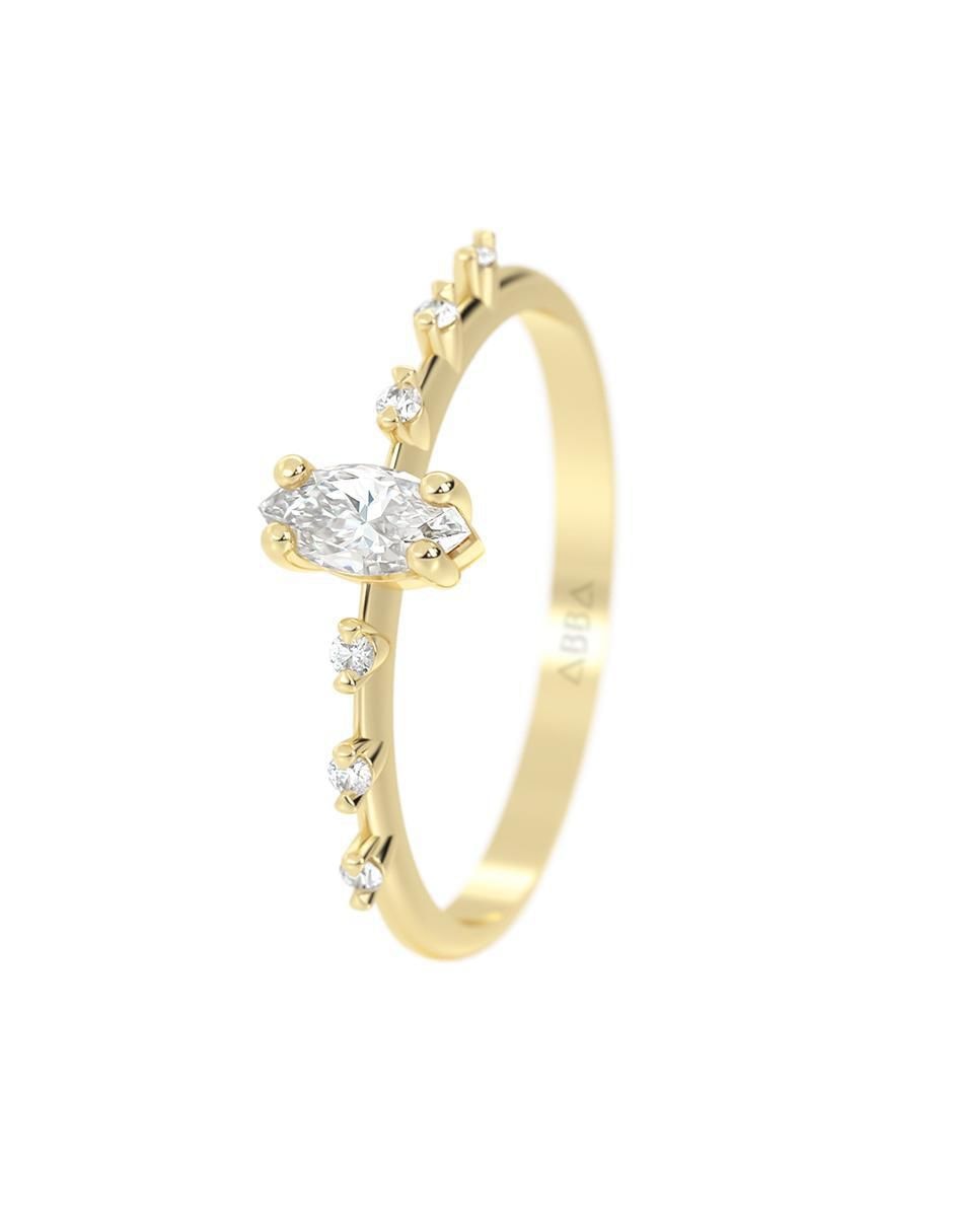 Anillo "de (si aplica)" ninguna abba joyas sin familia no aplica 14 k "de" oro zirconia