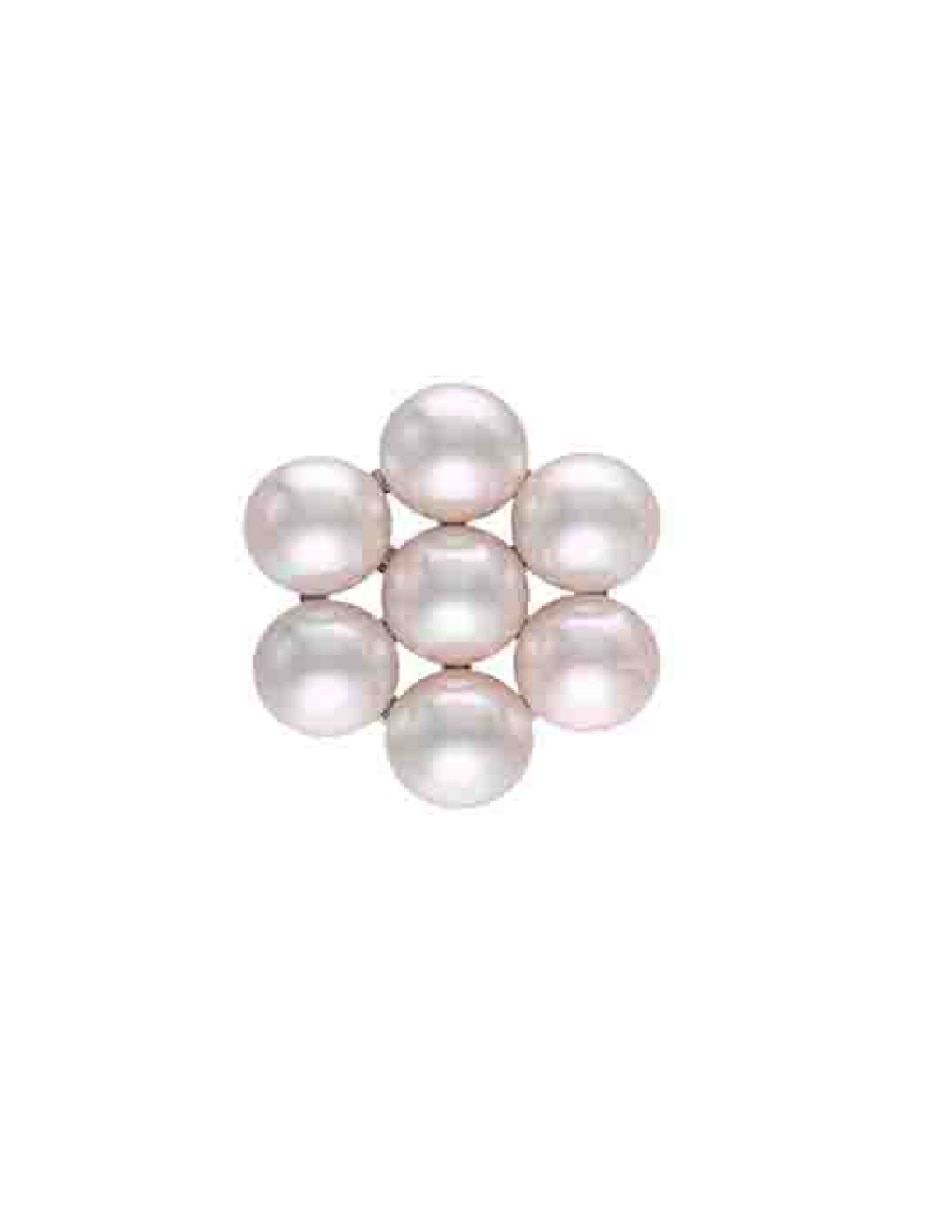 Aretes de flor Kate de plata P 925 con acabado lustre perla 2