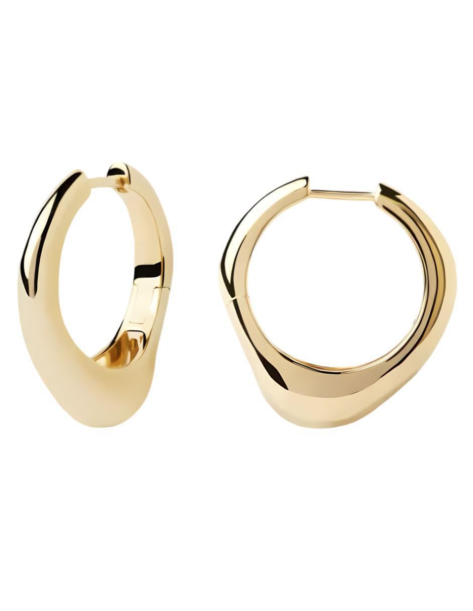 Aretes de aro redondos de plata P 925 con acabado brillante 3