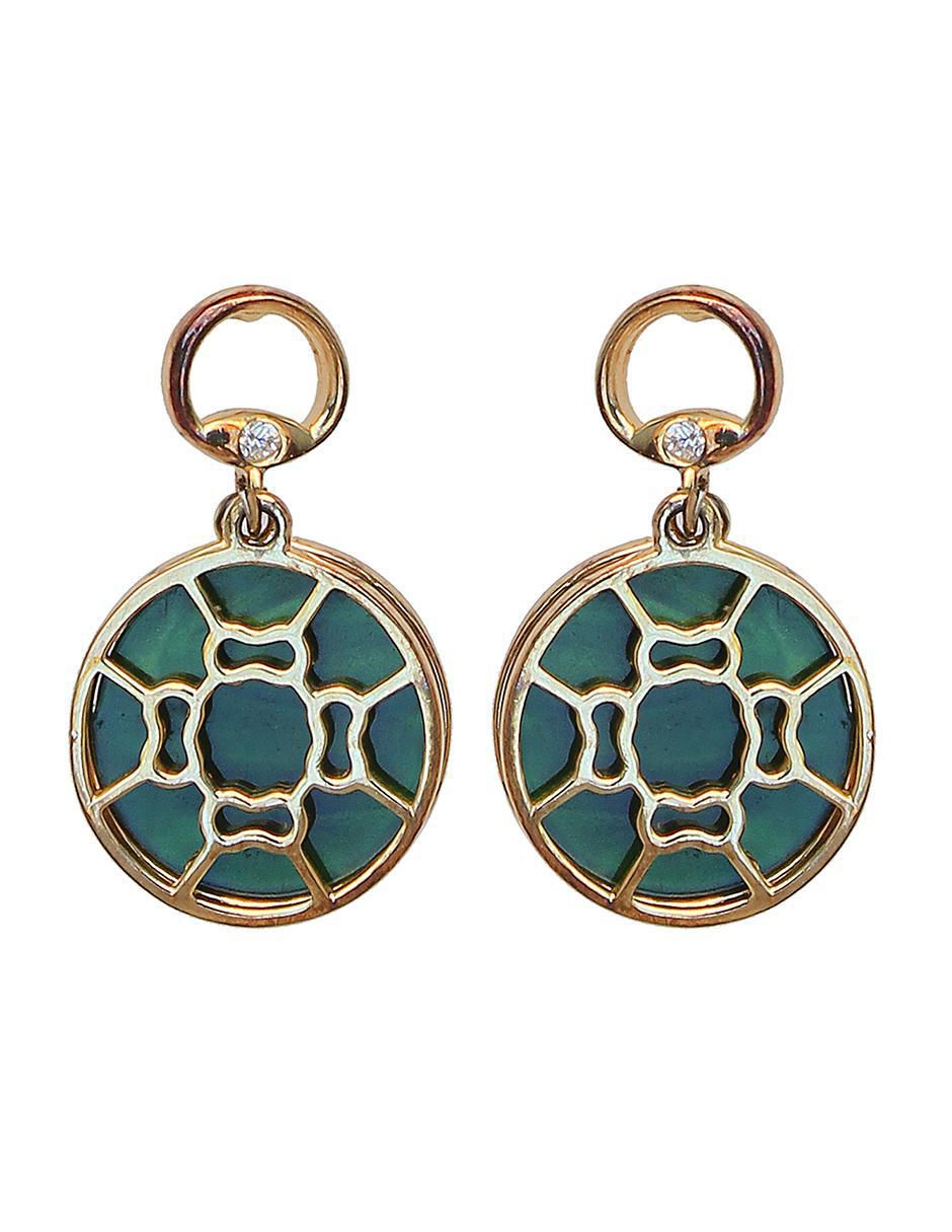 Aretes de círculo de plata P 925 con acabado chapa de oro 1