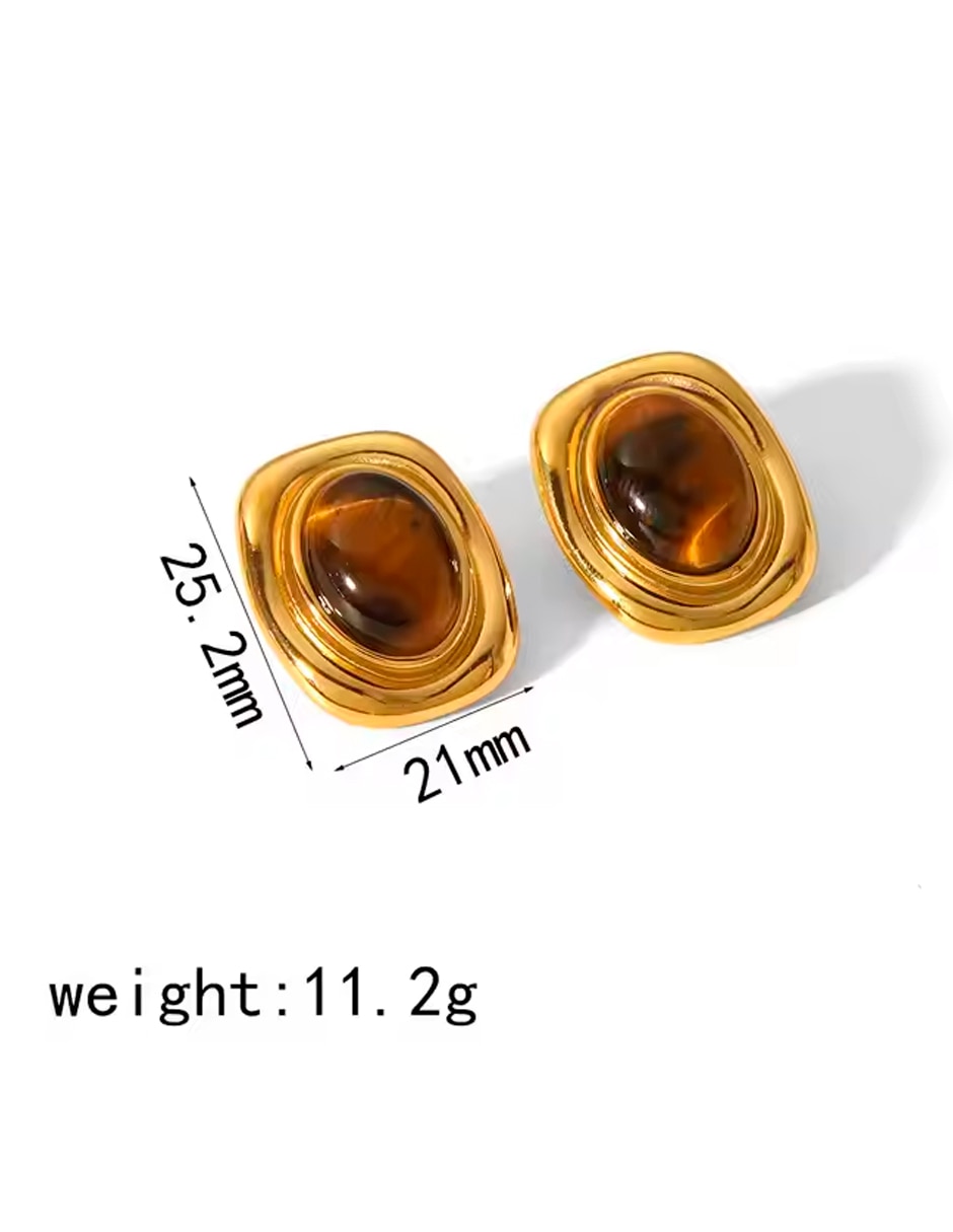 Aretes Universal Classic Collection con acabado chapa de oro 3