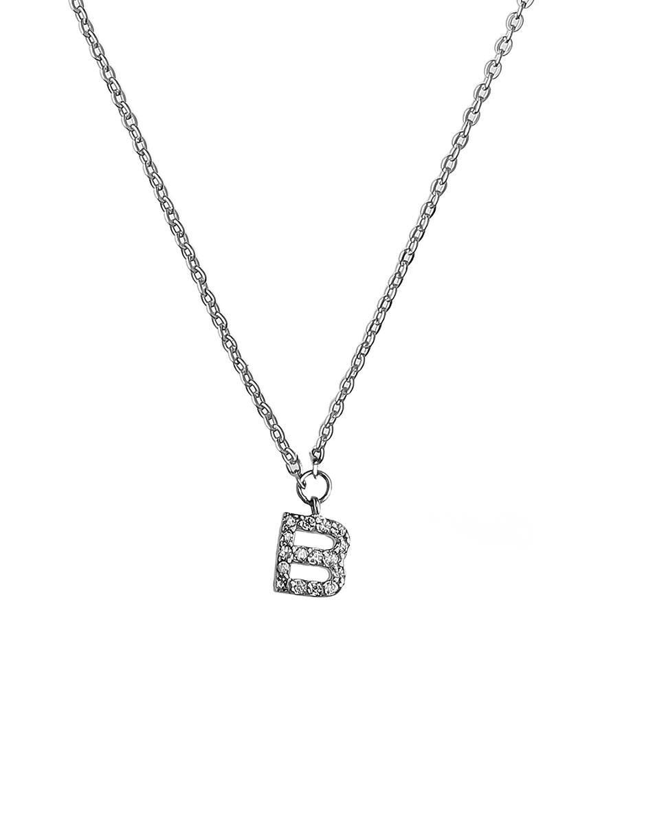Collar de letra b de plata P 925
