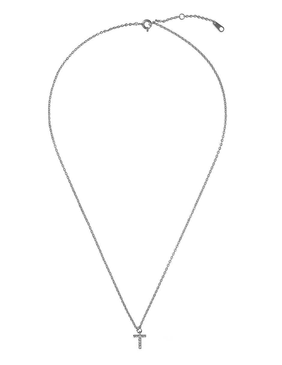 Collar de letra t de plata P 925 2