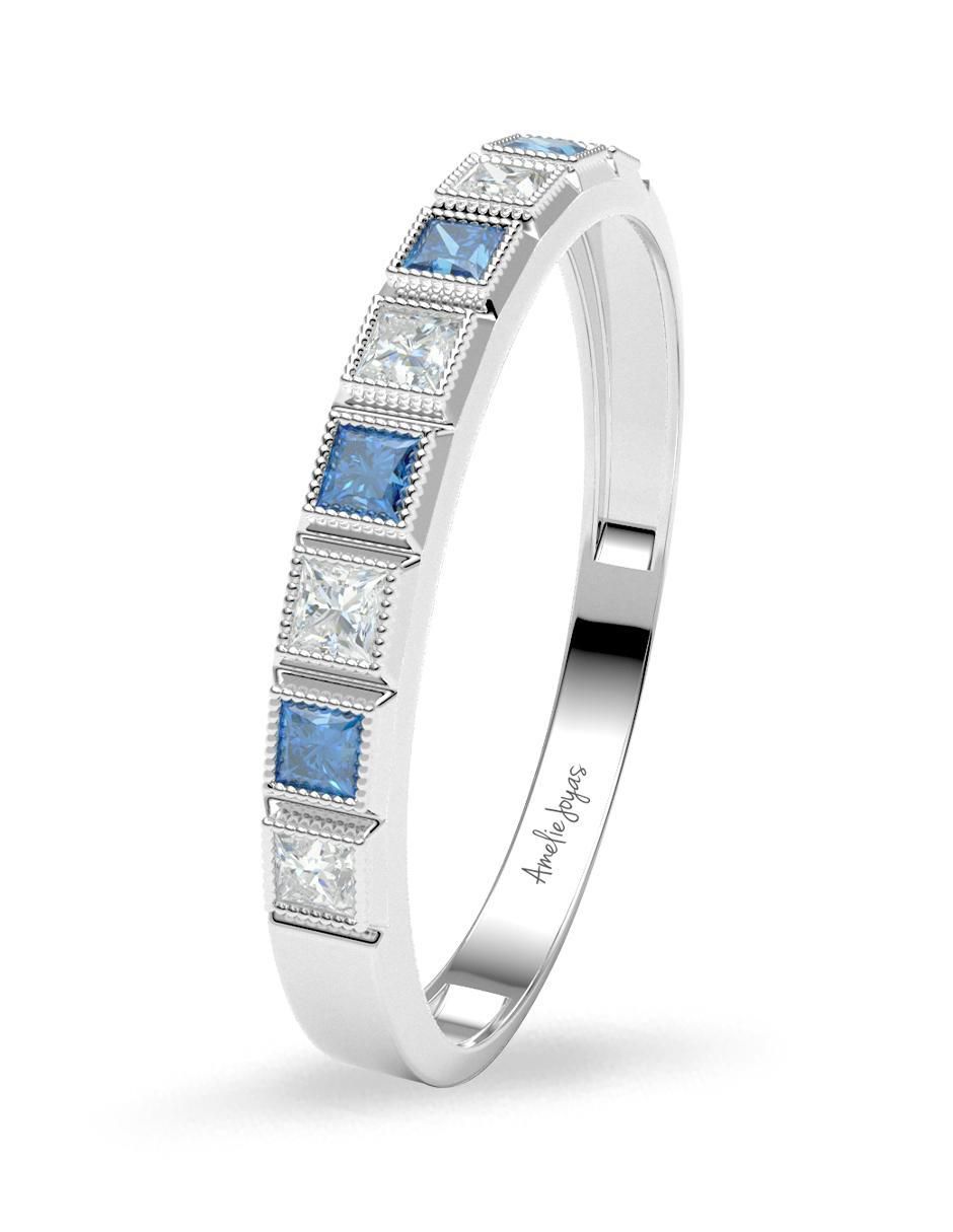 Anillo cuadrado 14 k de oro zirconia pulido 3