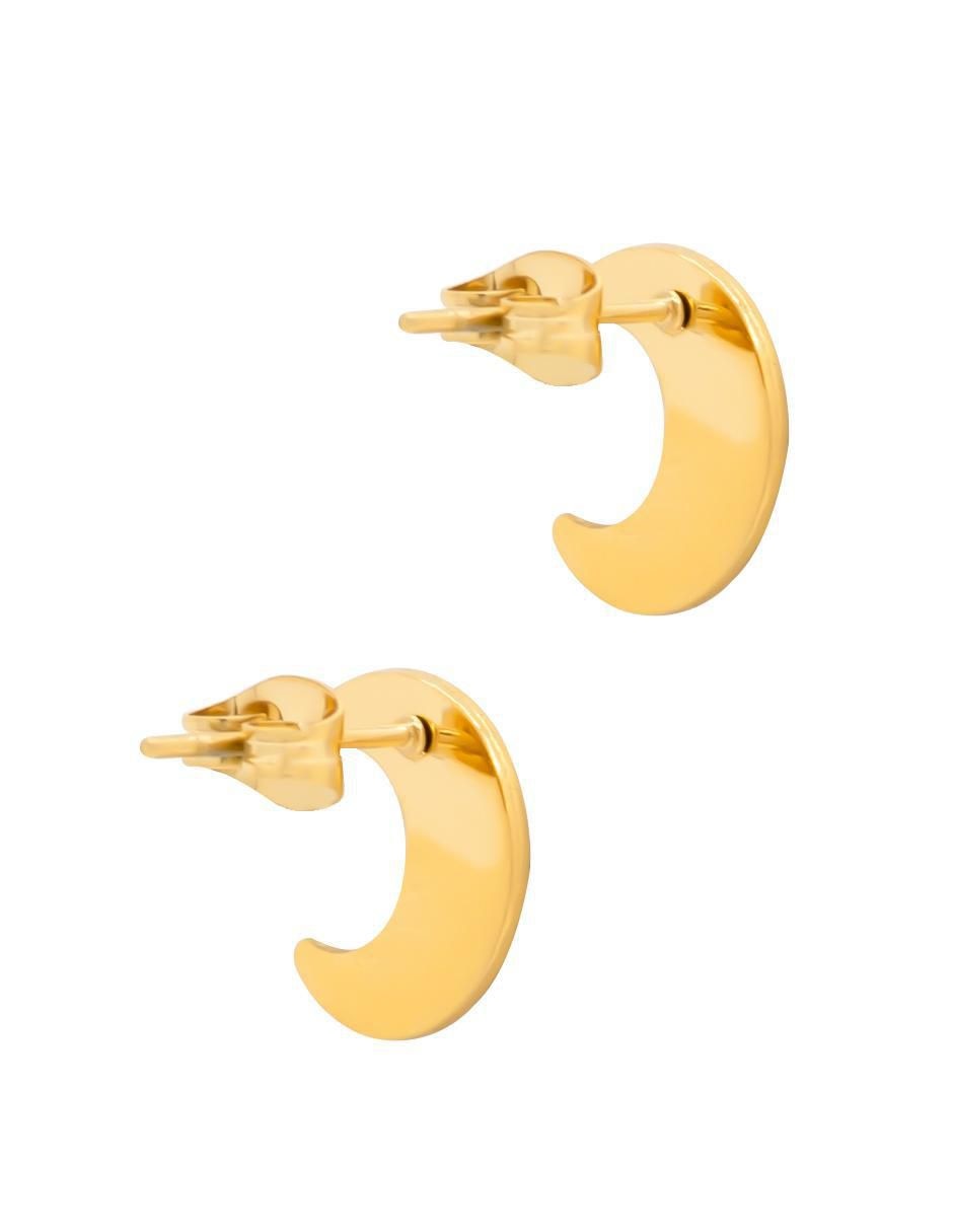 Aretes de luna con acabado brillante 2
