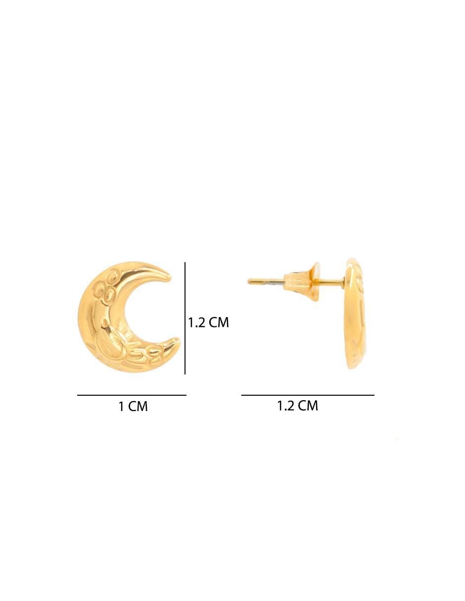 Aretes de luna con acabado brillante 5