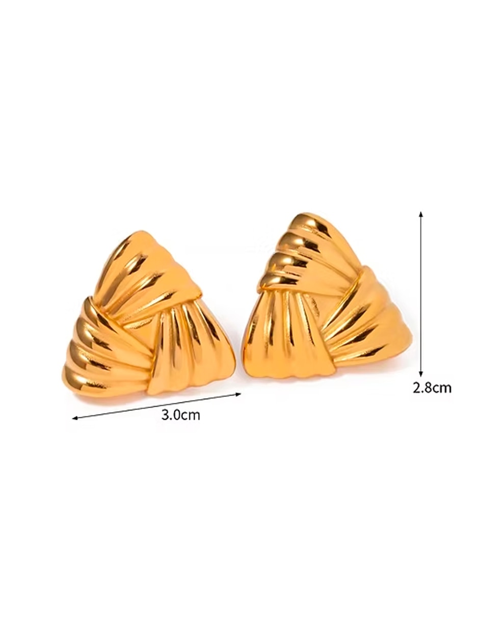 Aretes de triángulo Universal con acabado chapa de oro 2