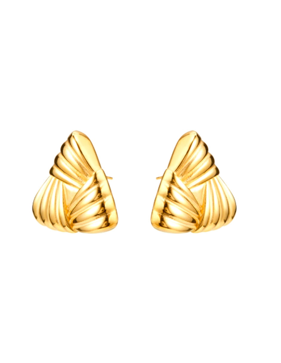 Aretes de triángulo Universal con acabado chapa de oro 3