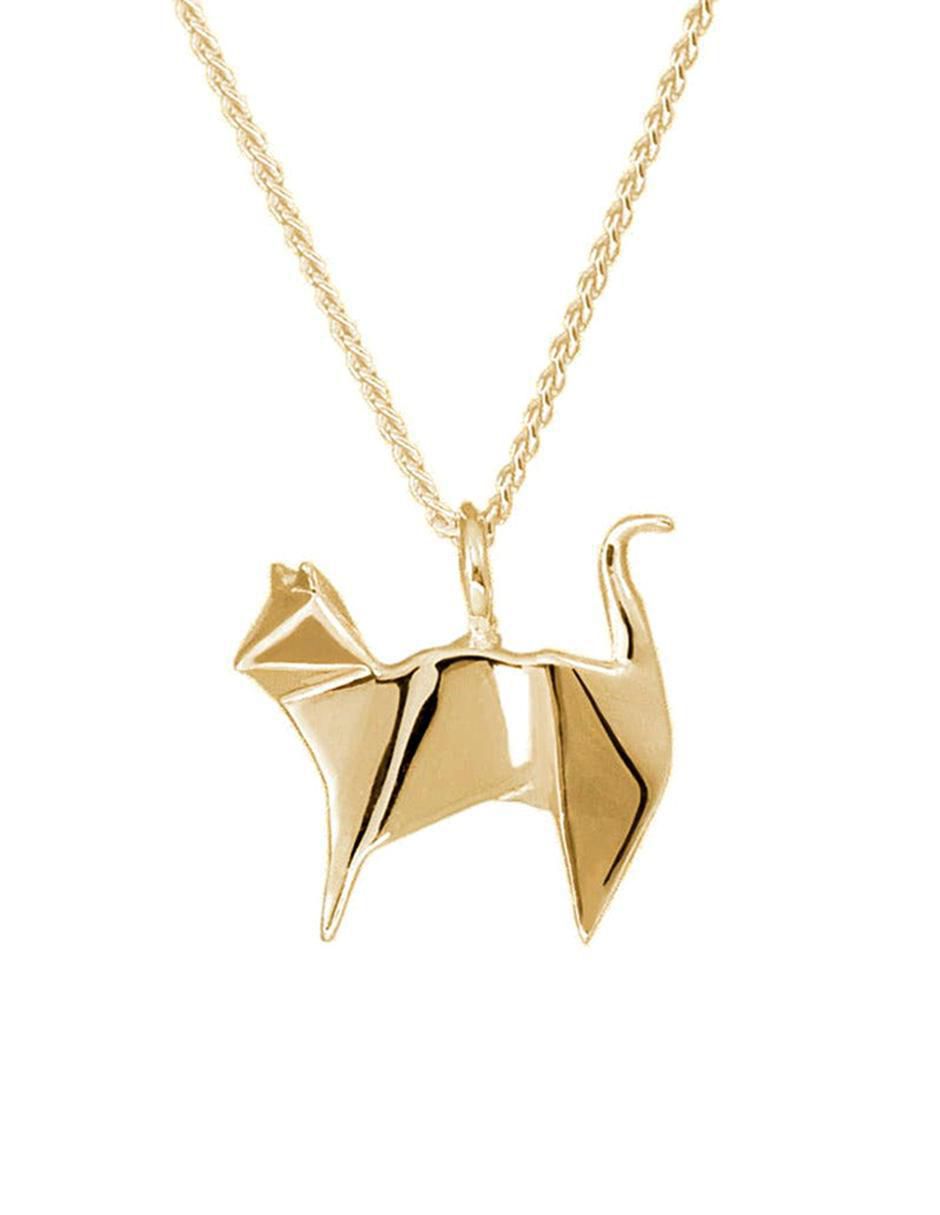 Colgante Y Dije de gato origami animal planet de plata P 925