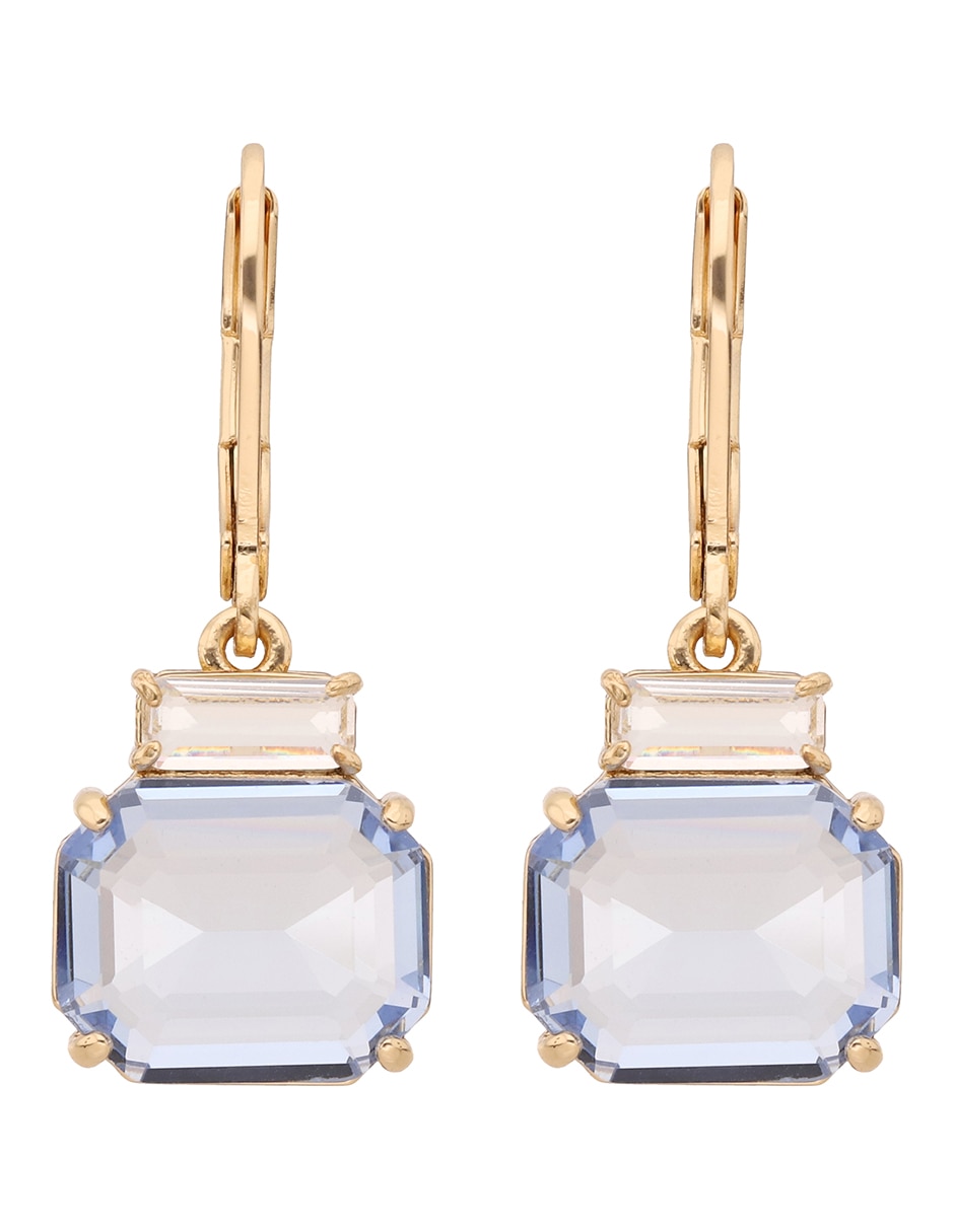 Aretes de rectángulo con acabado brillante cristal