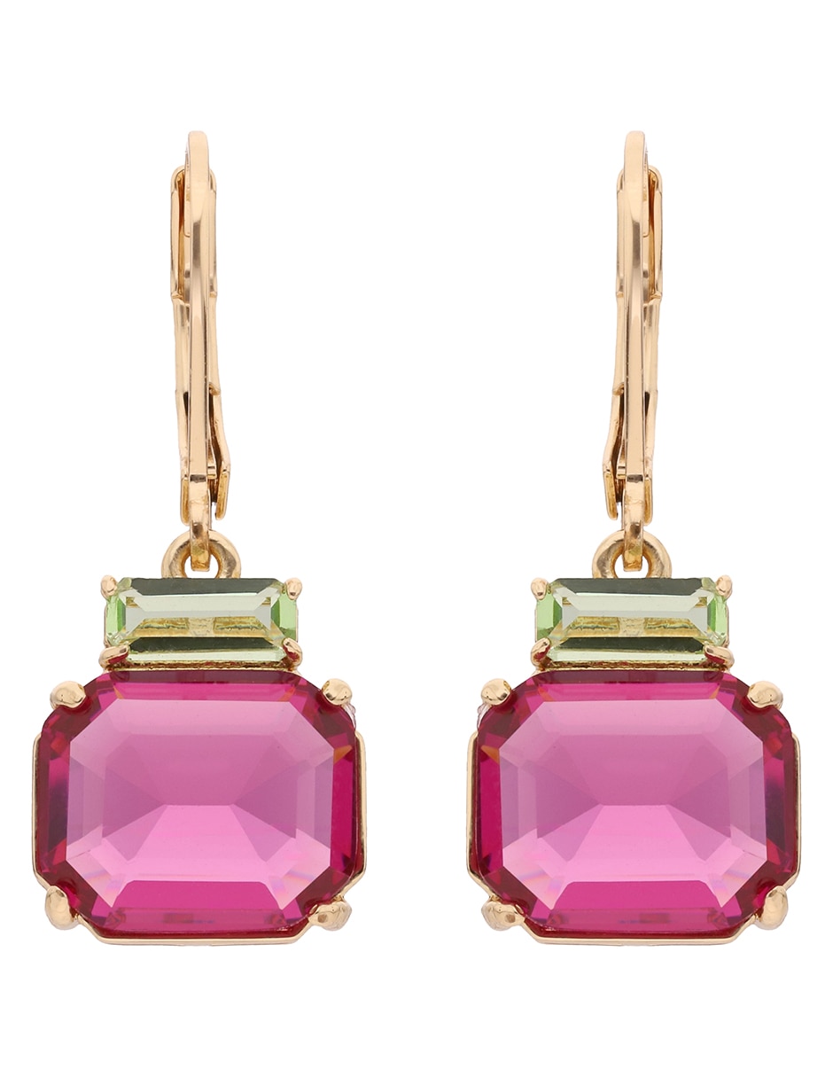 Aretes de rectángulo con acabado brillante cristal