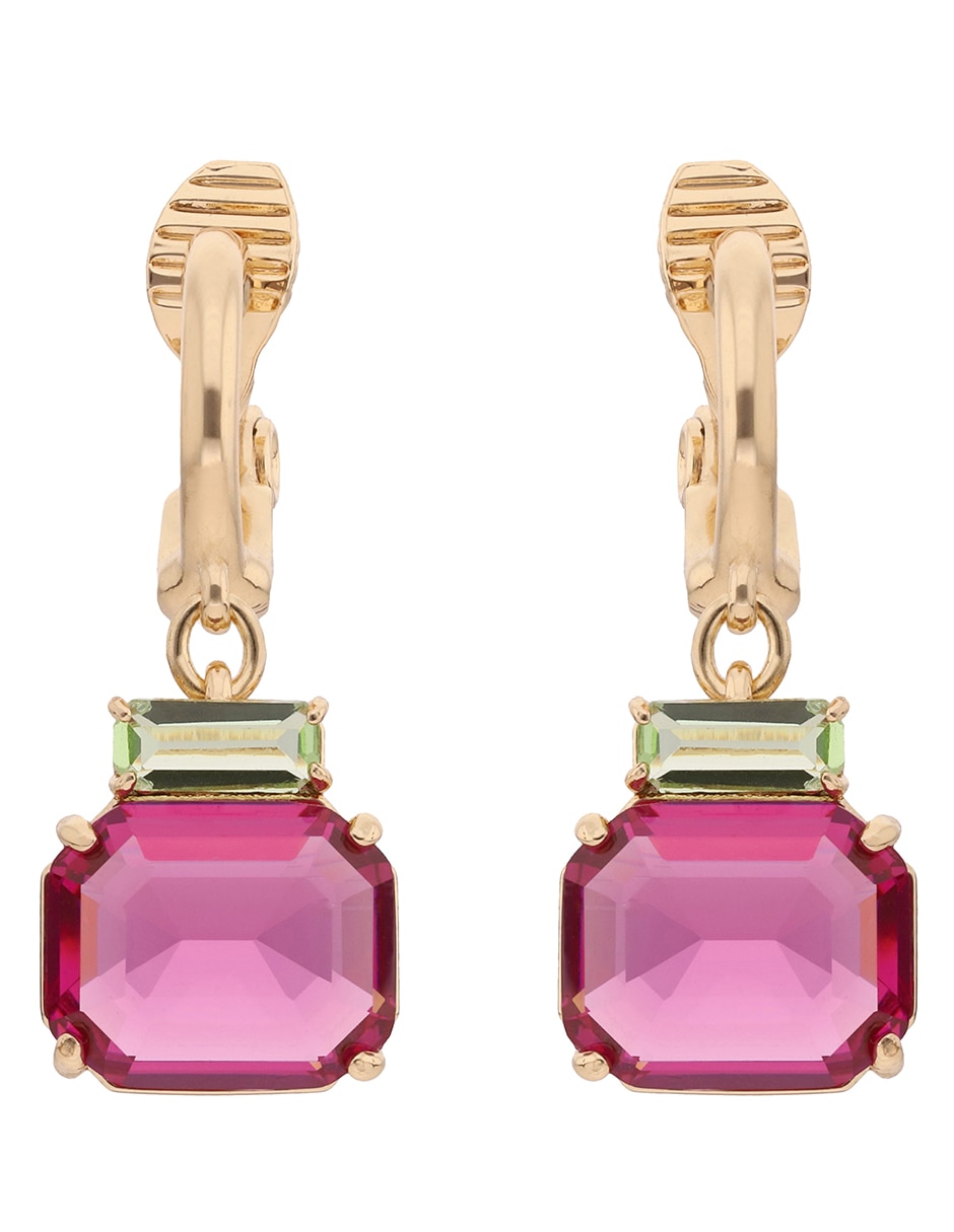 Aretes de rectángulo con acabado brillante cristal