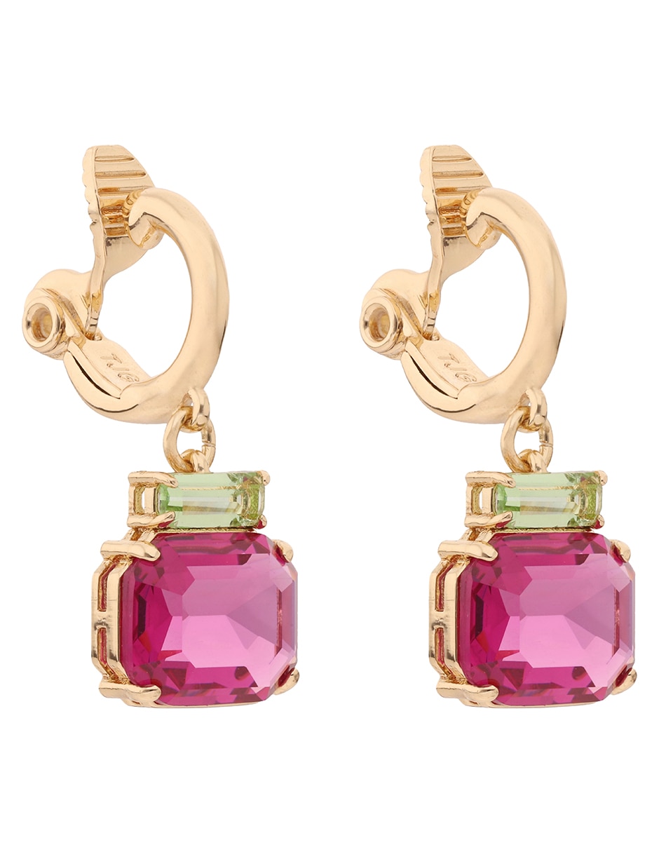 Aretes de rectángulo con acabado brillante cristal 2