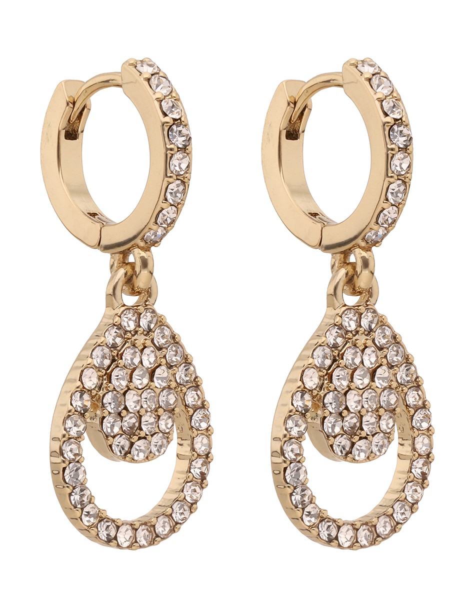 Aretes de gota Ivory Runway con acabado pavé cristal 2
