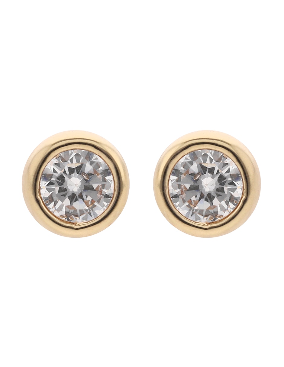 Aretes de círculo con acabado brillante cristal