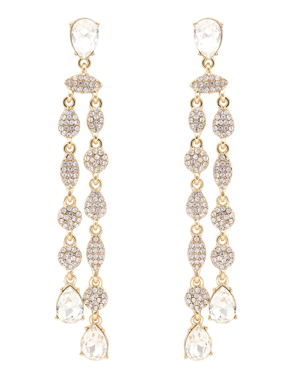 Aretes Ivory Runway con acabado pavé cristal