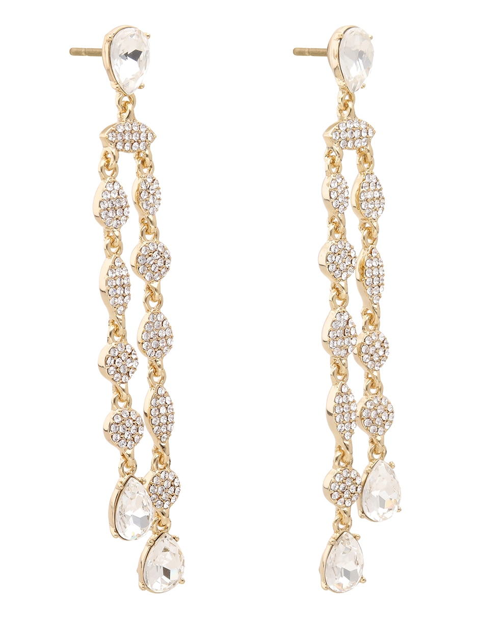 Aretes Ivory Runway con acabado pavé cristal 2