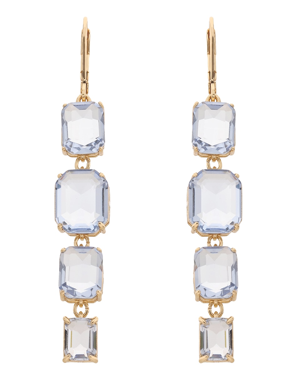 Aretes de rectángulo con acabado brillante cristal