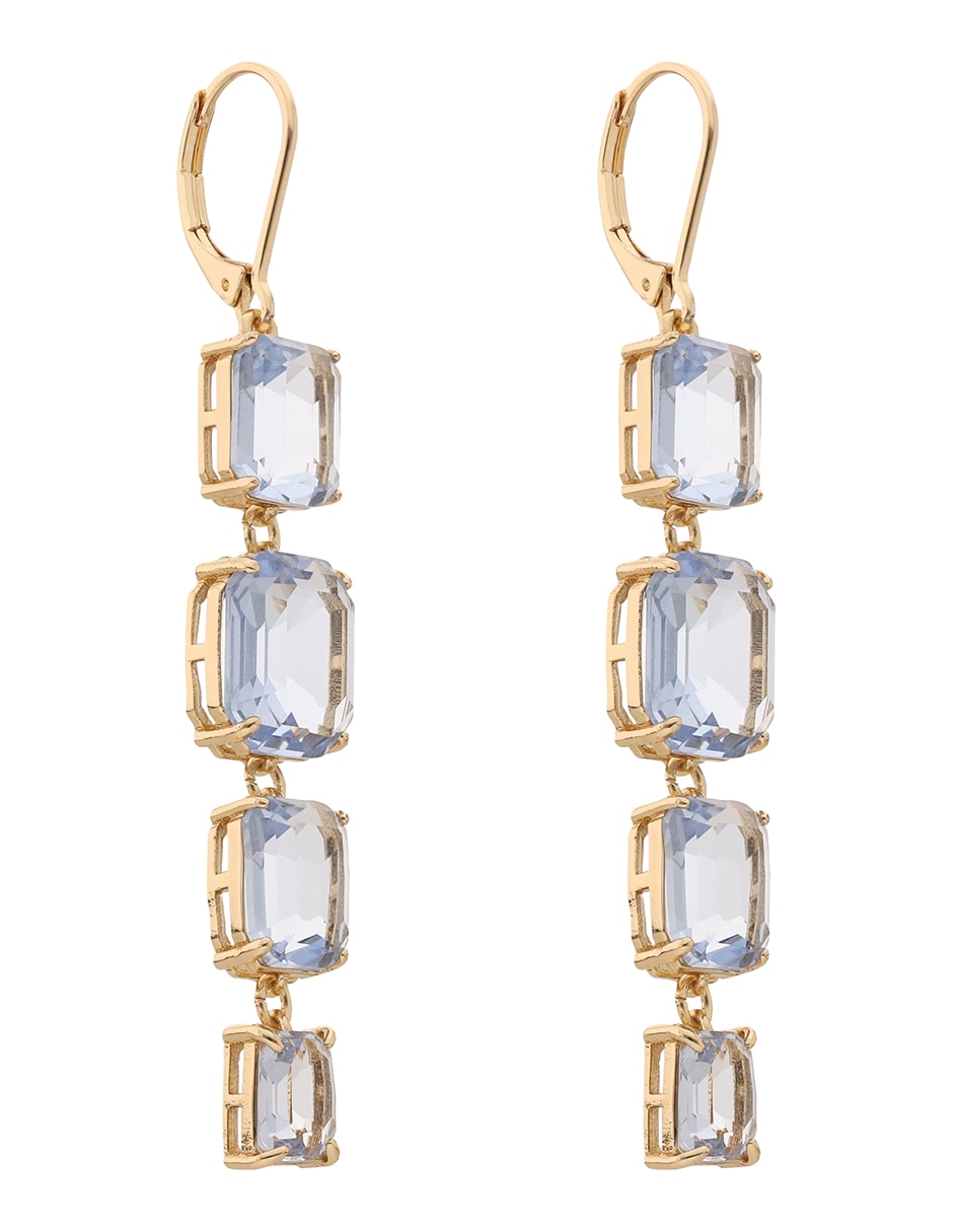 Aretes de rectángulo con acabado brillante cristal 2