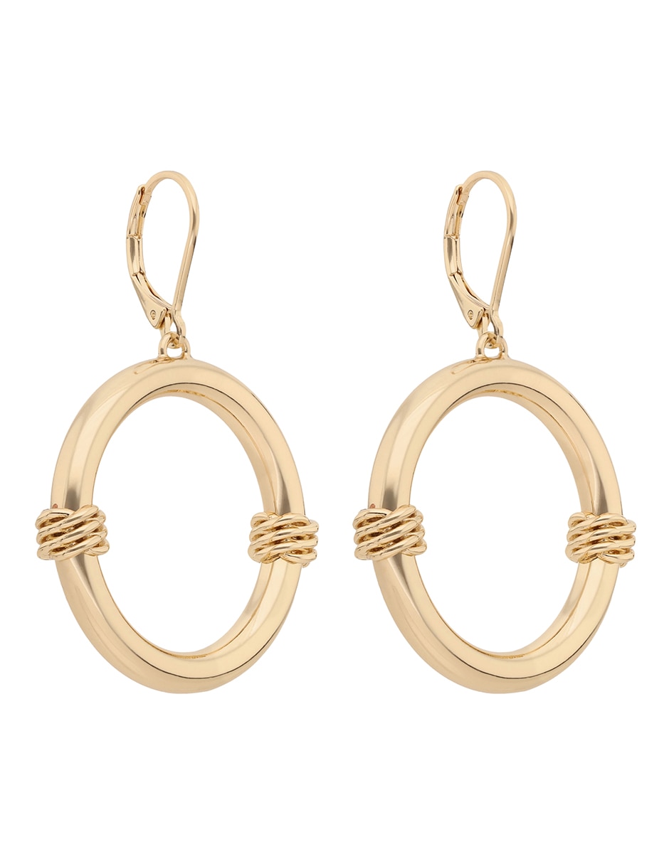 Aretes de círculo con acabado brillante 2