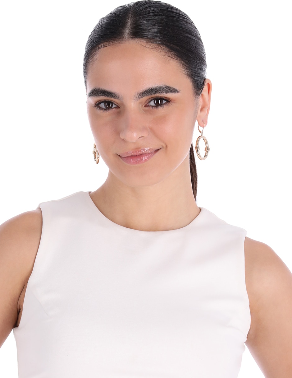 Aretes de círculo con acabado brillante 3