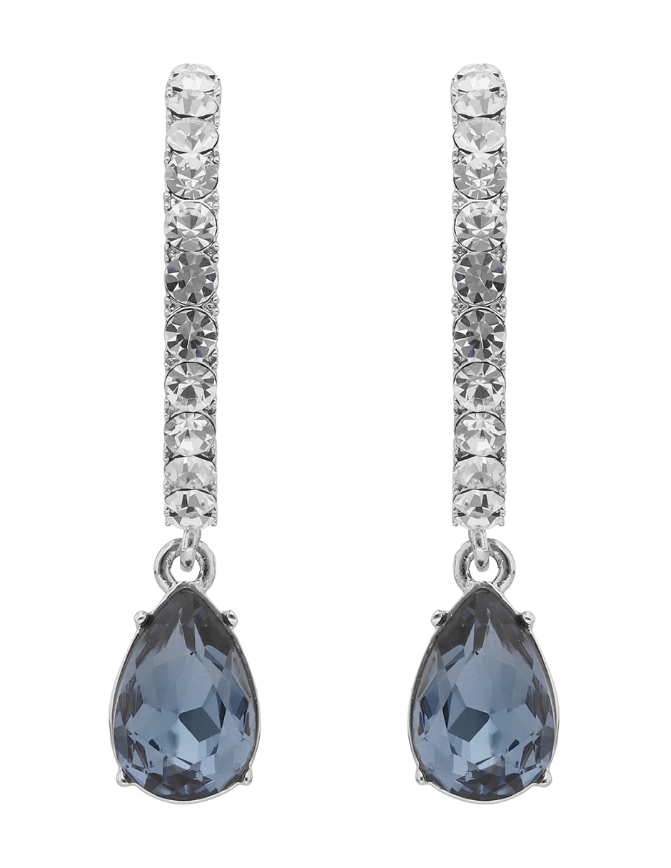 Aretes largos de gota Daydreamin' Denim con acabado brillante cristal