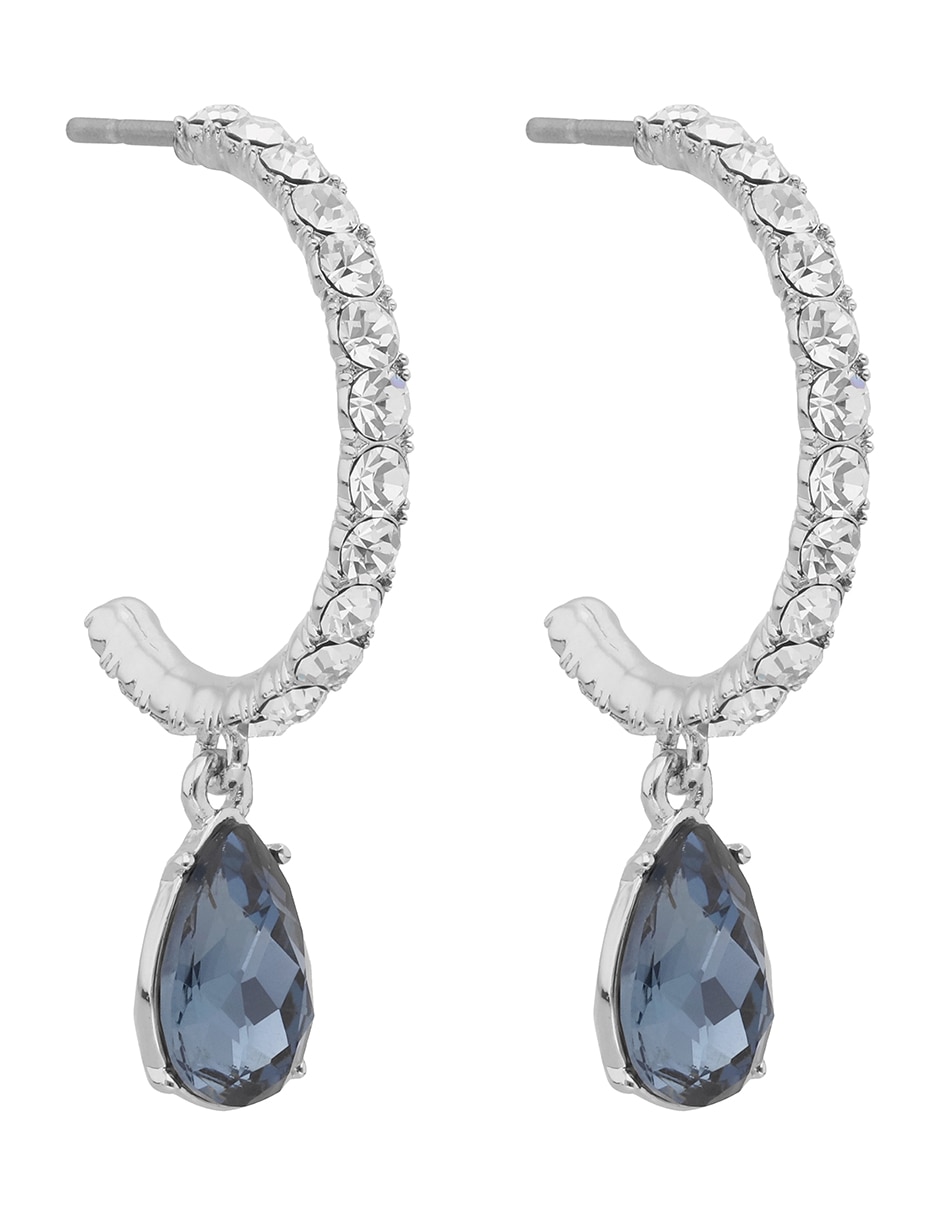 Aretes largos de gota Daydreamin' Denim con acabado brillante cristal 2