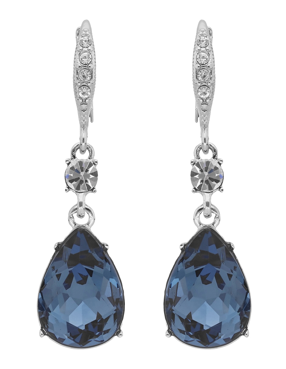 Aretes largos de gota Daydreamin' Denim con acabado pavé cristal