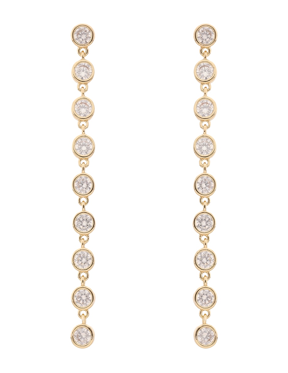 Aretes de círculo con acabado brillante cristal