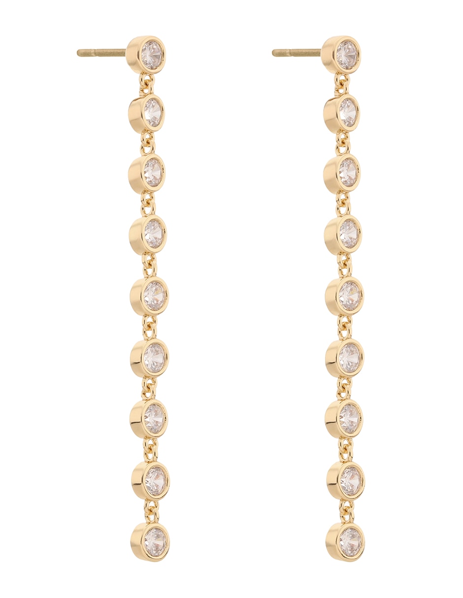 Aretes de círculo con acabado brillante cristal 2