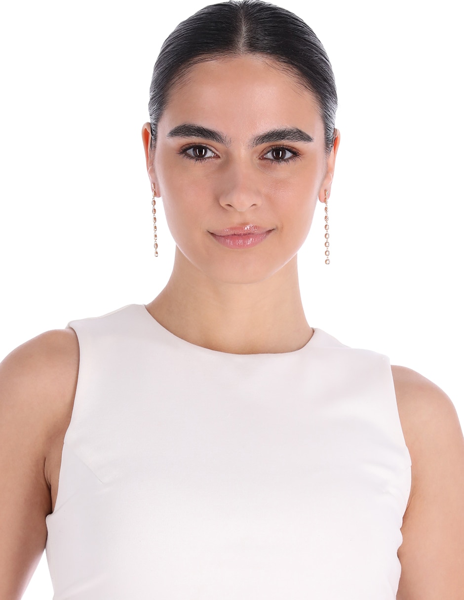 Aretes de círculo con acabado brillante cristal 3