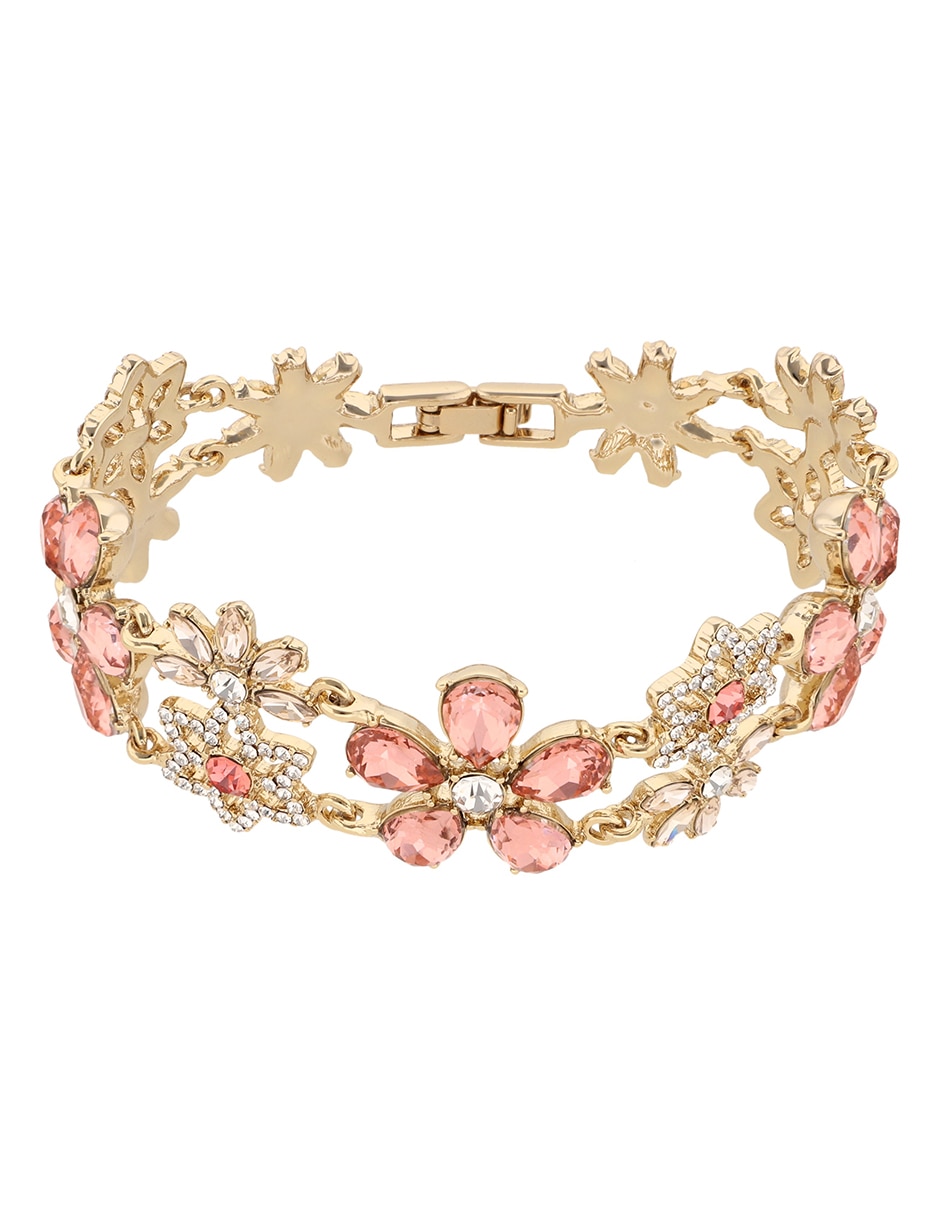 Brazalete Peachy Peonies con acabado brillante