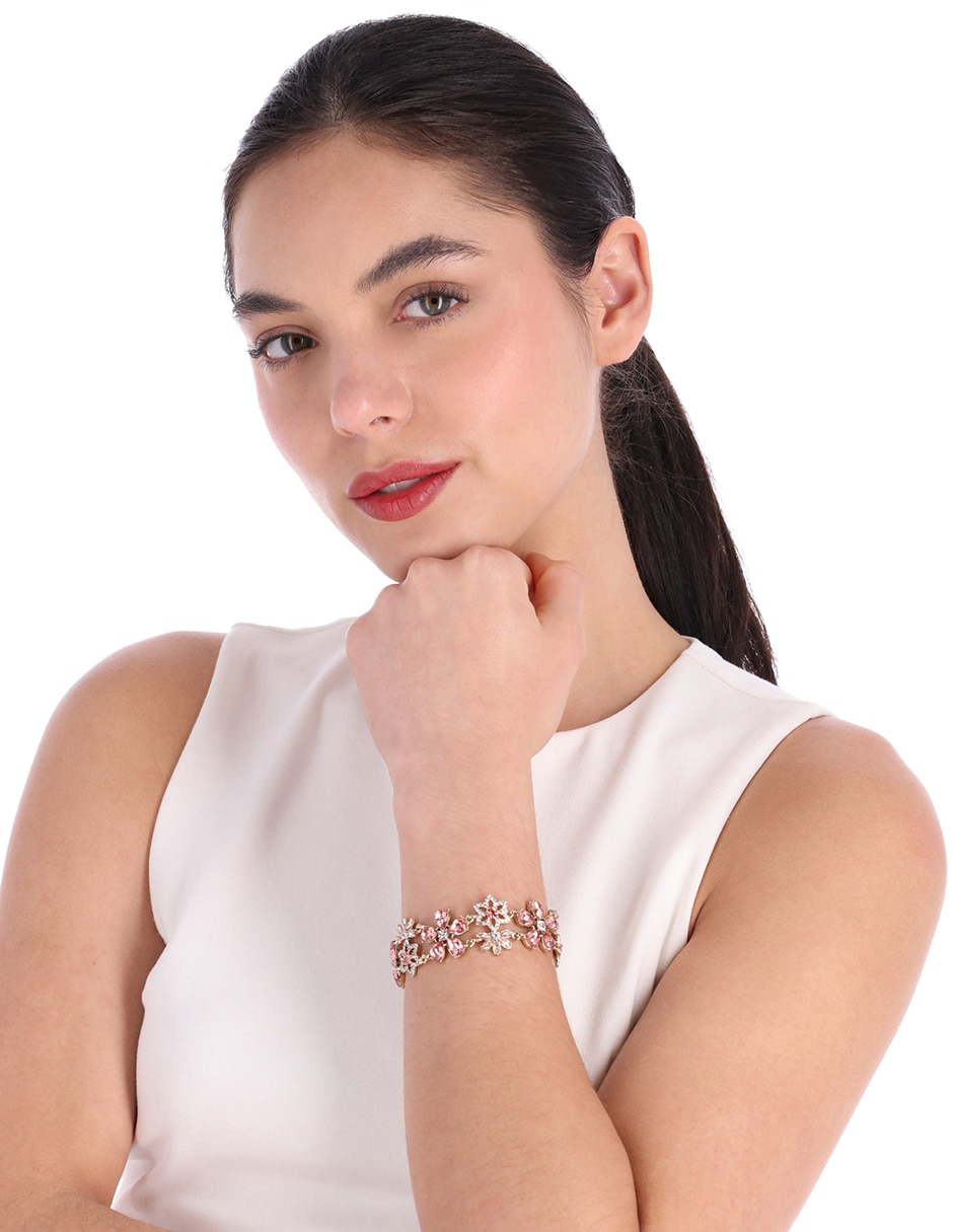 Brazalete Peachy Peonies con acabado brillante 3