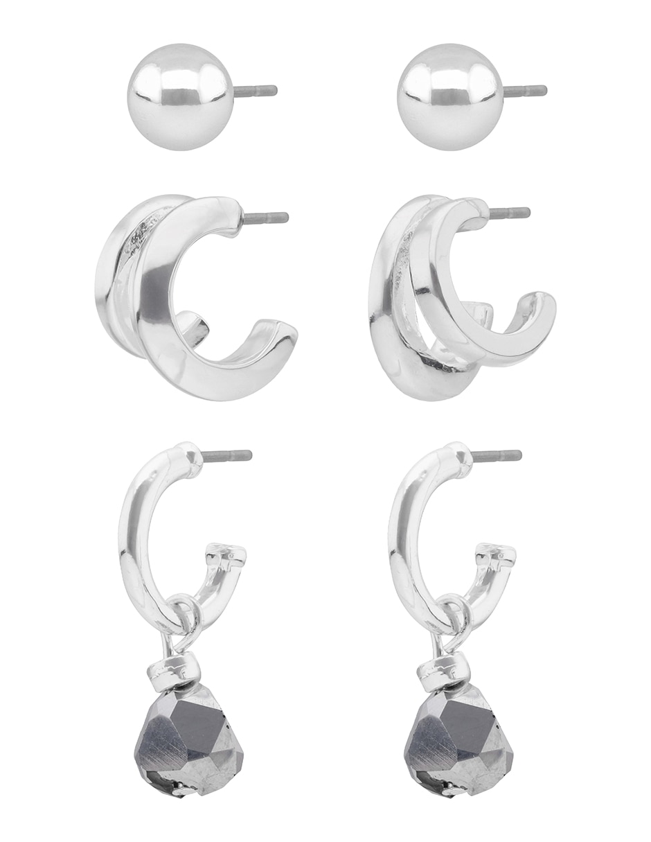 Set de aretes Stormy Beads con acabado brillante 2