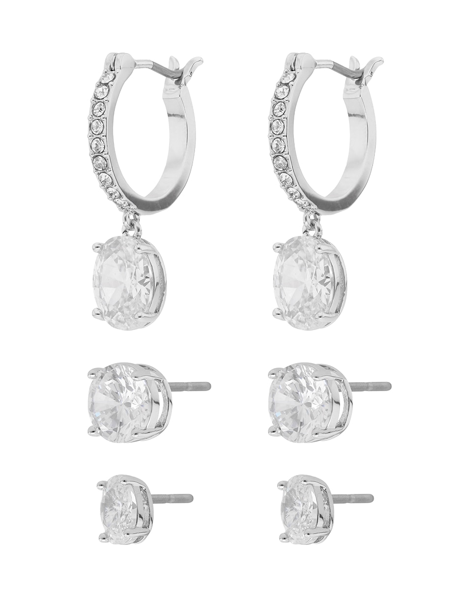 Set de aretes Glamour Hour con acabado pavé cristal 2