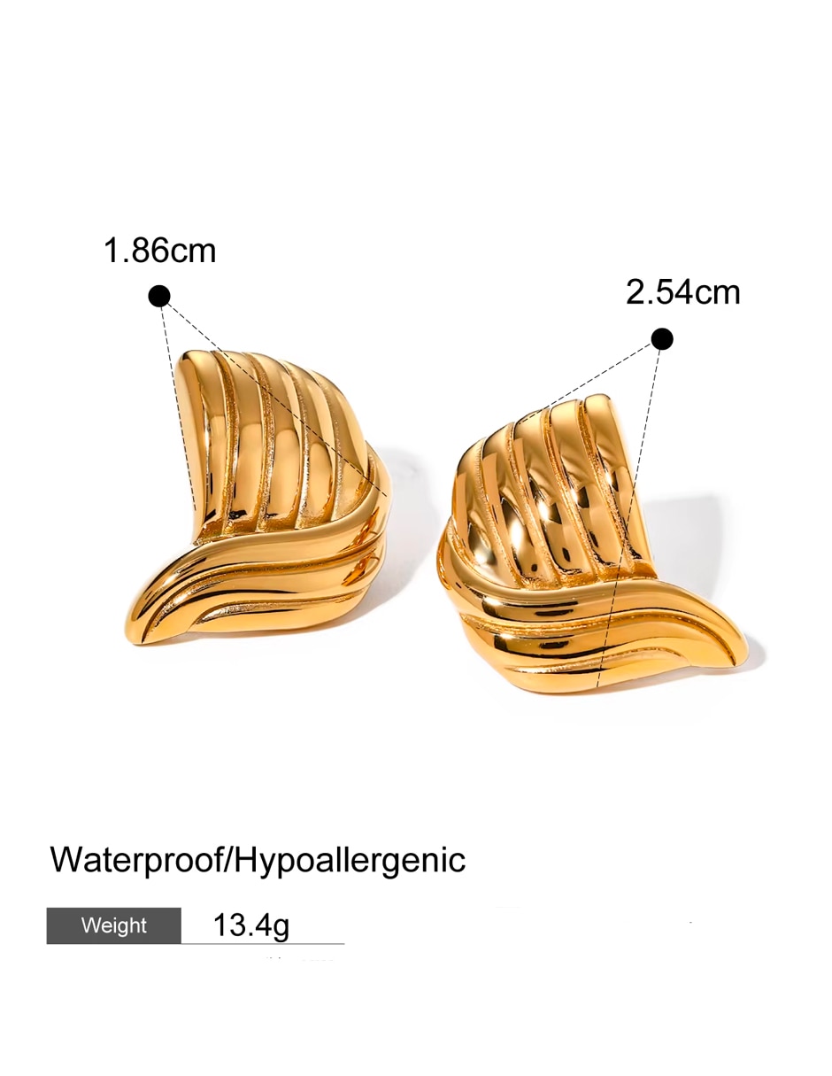 Aretes de alas Universal Classic Collection con acabado chapa de oro 3