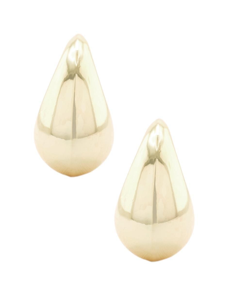 Aretes de gota con acabado chapa de oro