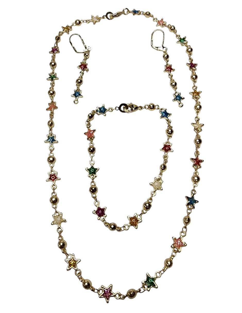 Aretes, collar y pulsera de estrella Galaxia