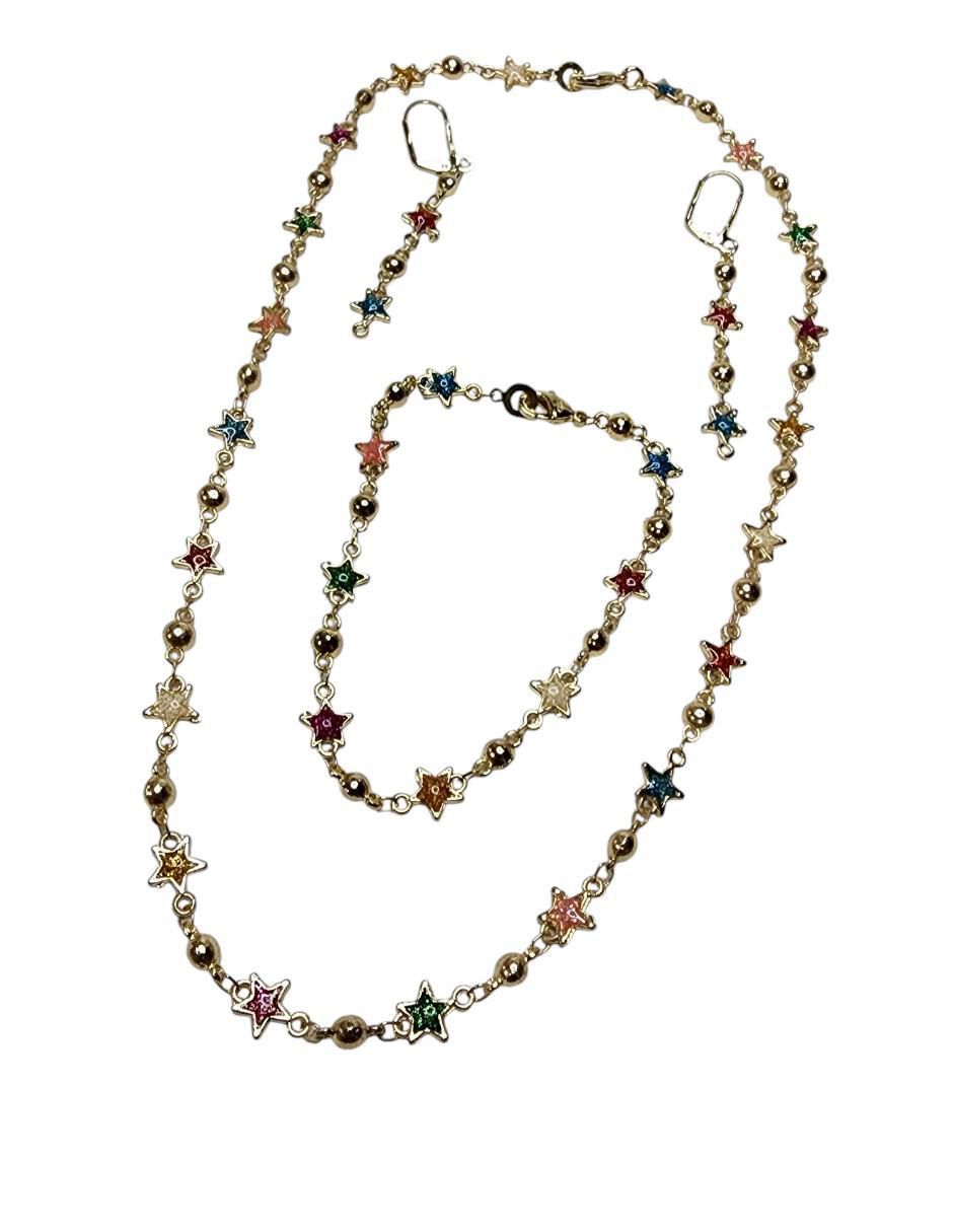 Aretes, collar y pulsera de estrella Galaxia 2