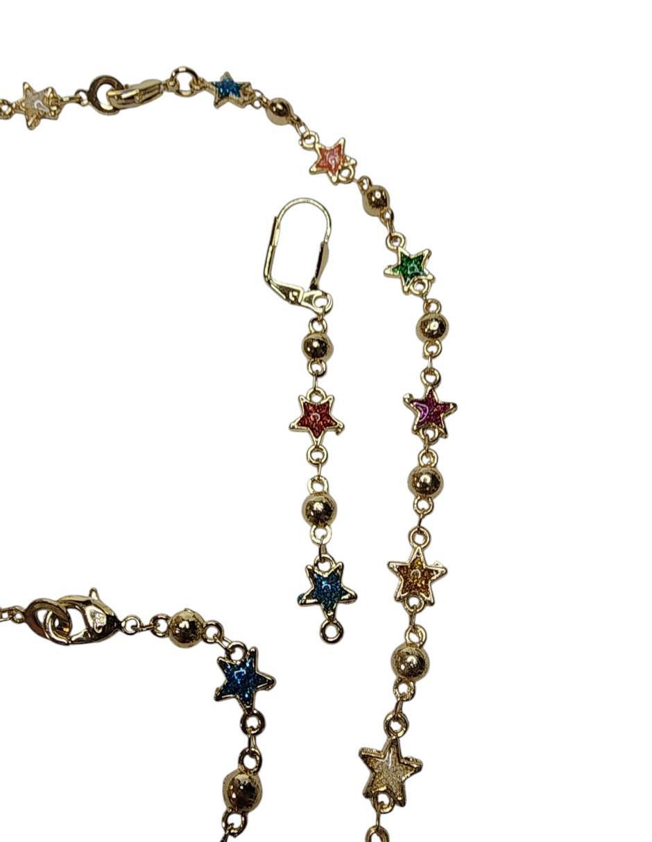 Aretes, collar y pulsera de estrella Galaxia 4