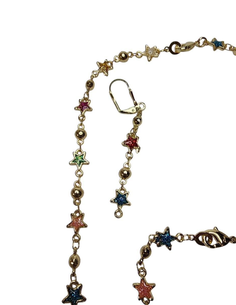 Aretes, collar y pulsera de estrella Galaxia 5