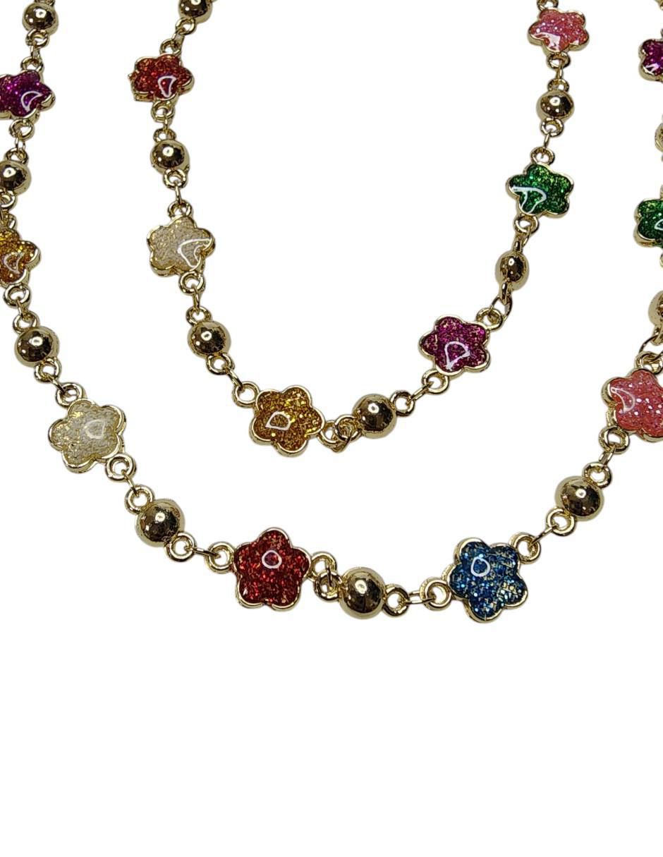 Aretes, collar y pulsera de flor Floral 5